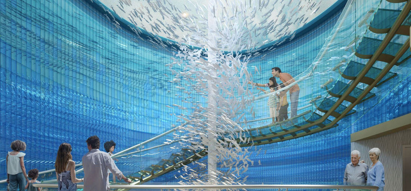 Image: Staircase connecting the Shores and Currents Zones. (Carnival Cruise Line)