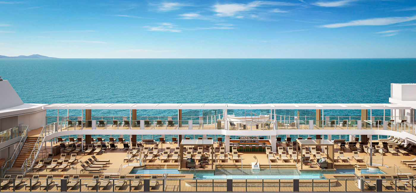 Image: The view from the pool deck on Silversea's Silver Nova. (Rendering courtesy of Silversea Cruises)