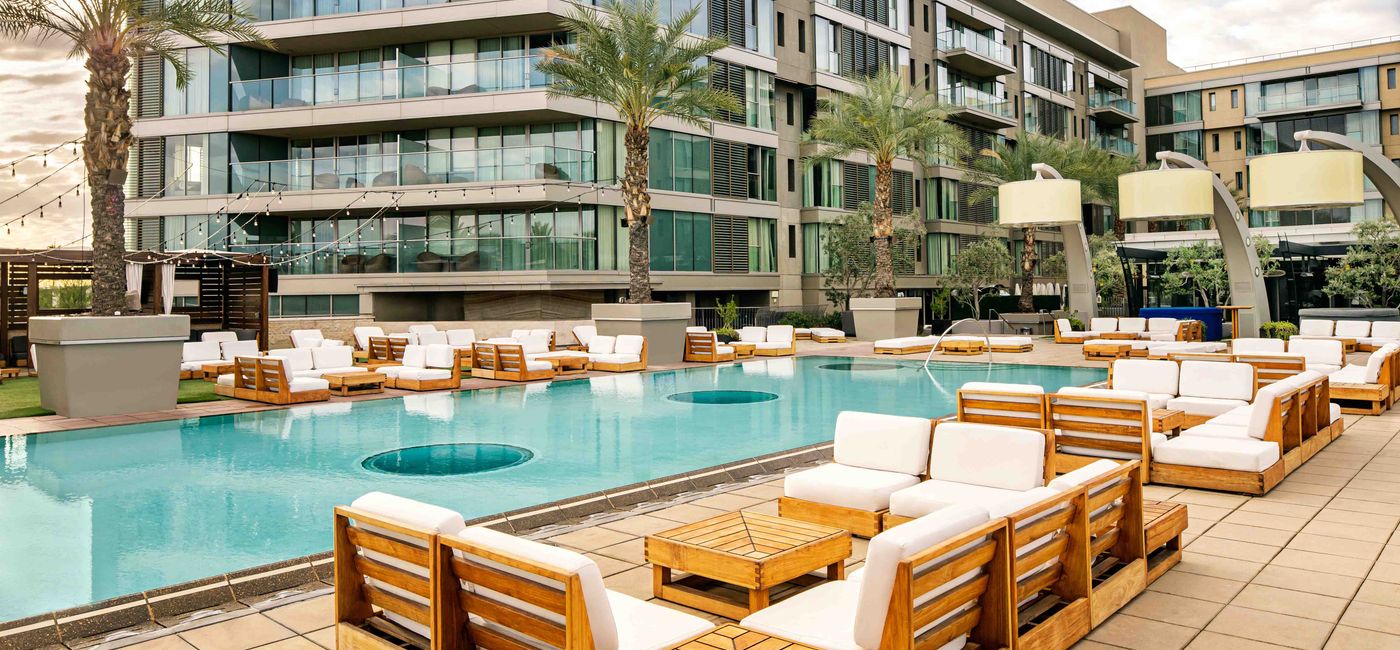 Image: The pool and exterior of the W Scottsdale. (photo via W Scottsdale) ((photo via W Scottsdale))