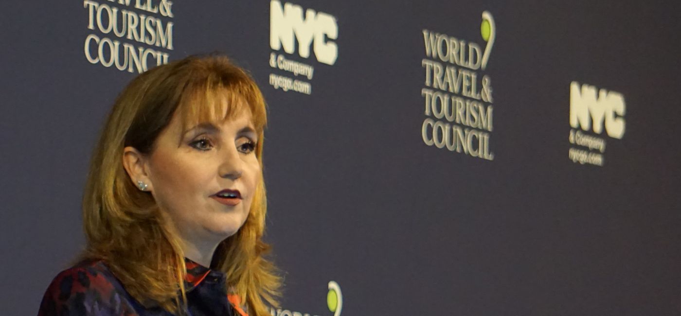 Image: WTTC recognized New York's "innovative and engaging" campaigns, said Gloria Guevara, WTTC's president and CEO. (Photo by Brian Major).