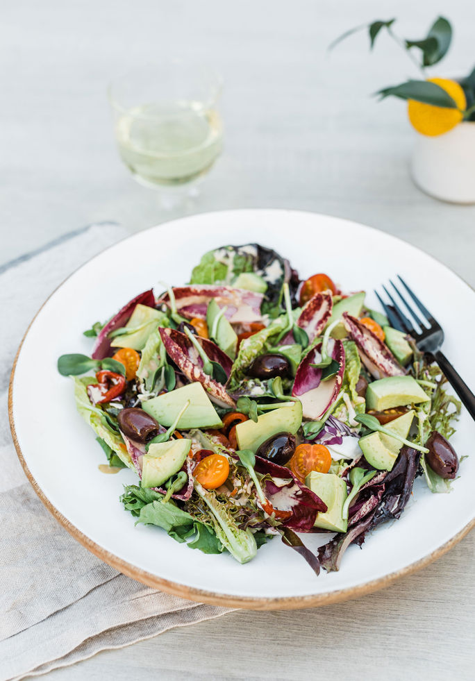 Salad dish at CIVANA Wellness Resort & Spa in Carefree, Arizona. CIVANA Wellness Resort & Spa in Carefree, Arizona, salad, GF, gluten-free, menu, restaurant, dining
