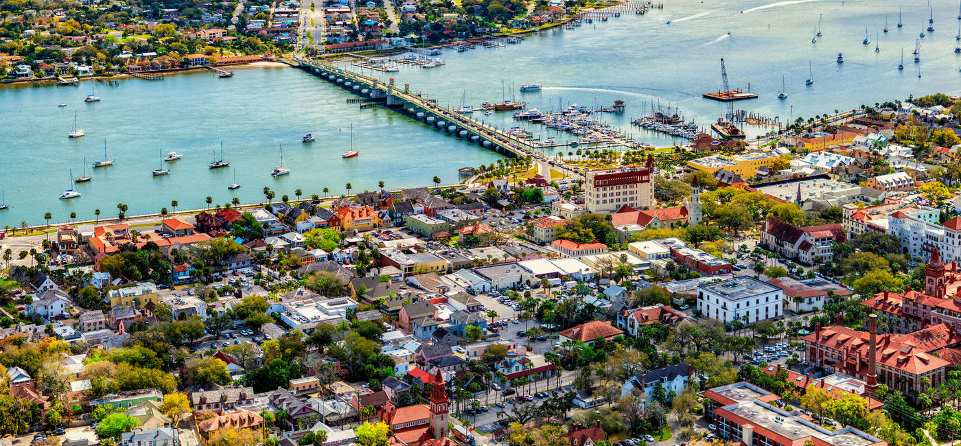 Photo: Aerial view of the beautiful city of St. Augustine, Florida. (Photo via Art Wager / iStock / Getty Images Plus)