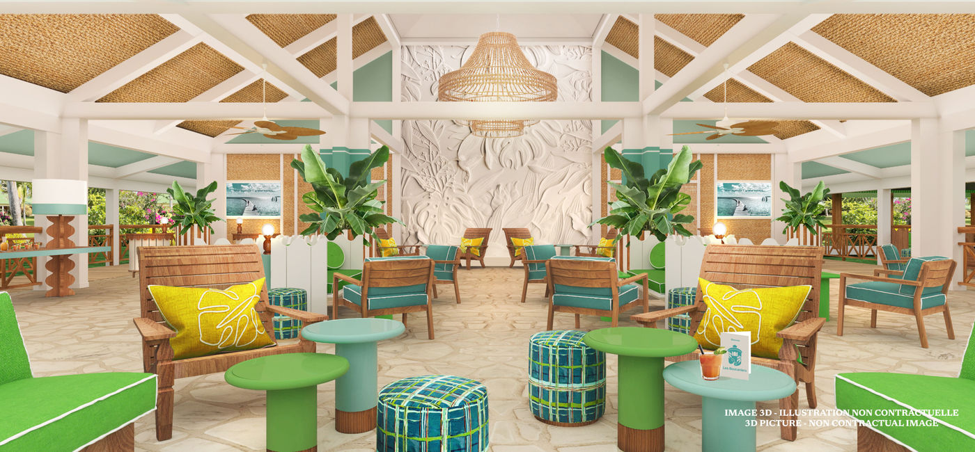Image: Rendering of the new reception area at the Club Med Buccaneer's Creek.  (Photo Credit: Club Med)