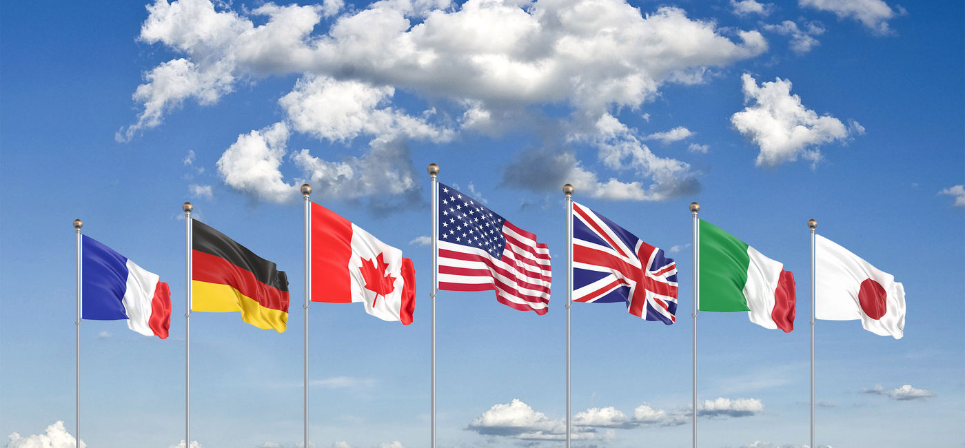 Image: Flags of the G7 member nations. (photo via iStock/Getty Images Plus/Vector)