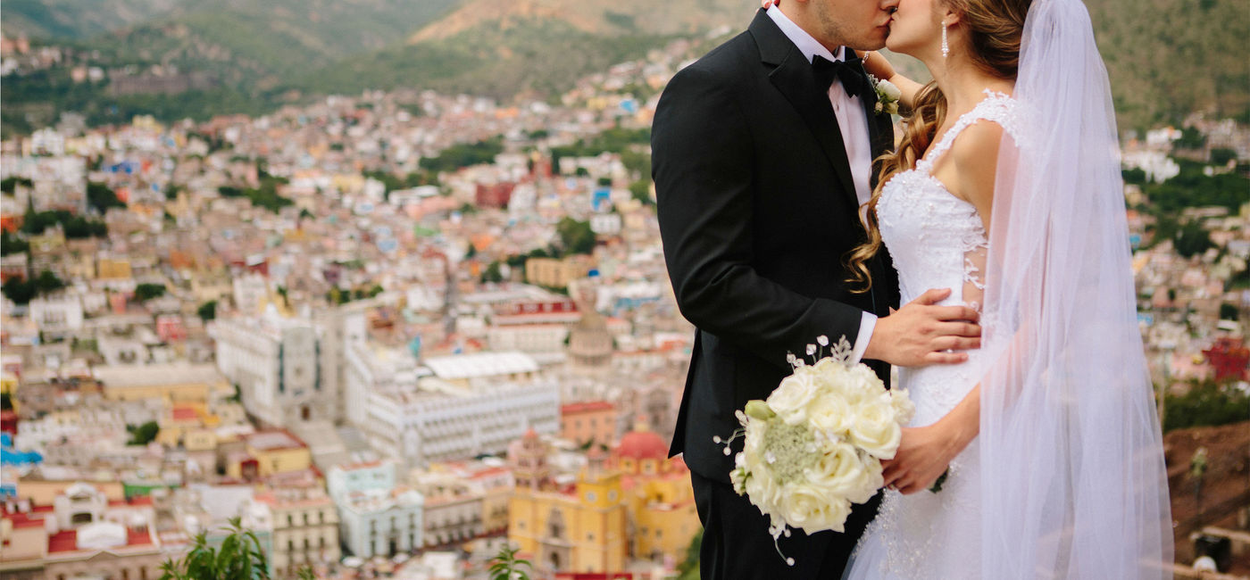 Image: A young couple celebrating their wedding in Guanajuato, Mexico. (photo courtesy of State of Guanajuato's Ministry of Tourism) (State of Guanajuato's Ministry of Tourism)
