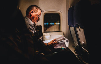 Flying, airplane, window seat, business travel