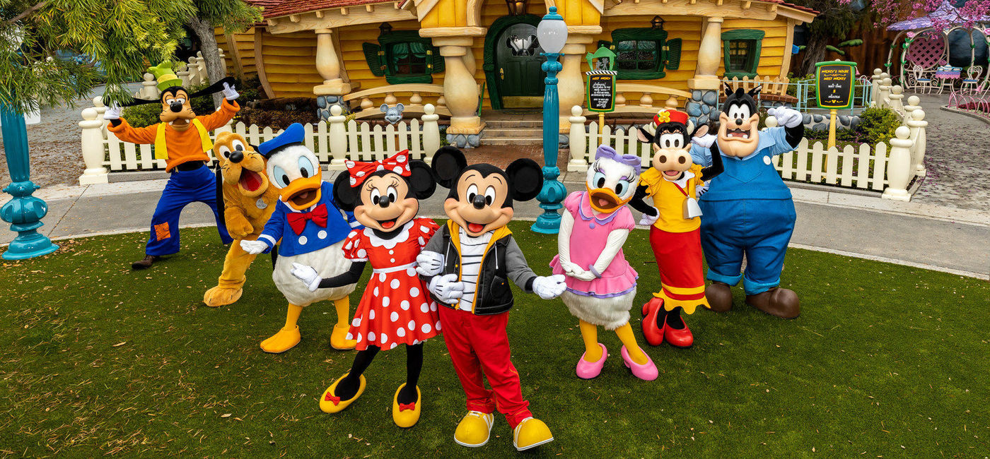 Image: Classic Disney characters pose in the reimagined Mickey's Toontown at Disneyland Park, California. (photo courtesy of Disneyland Resort)