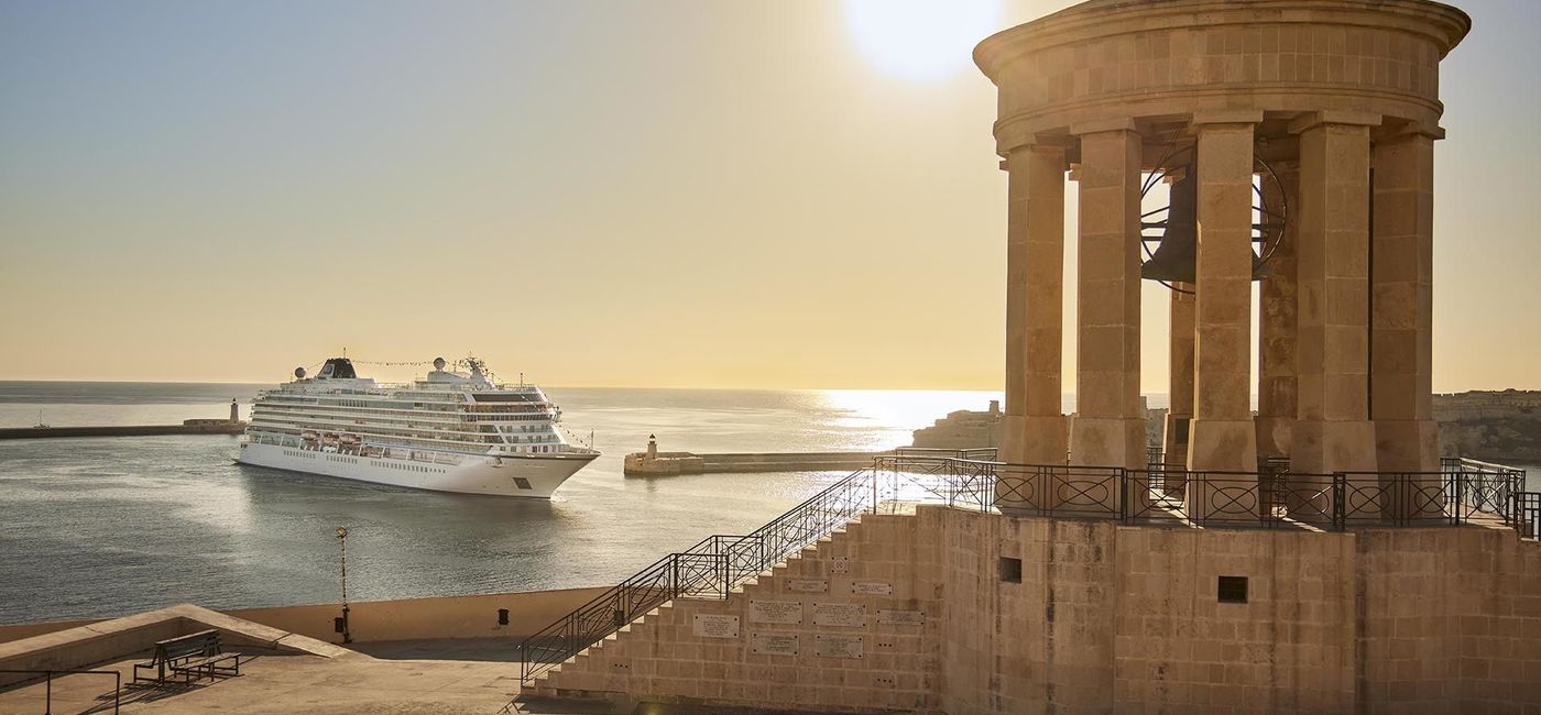Image: The Viking Mars, sailing into Valletta, Malta, in May 2022. (photo via Viking Cruises) ((photo via Viking Cruises))