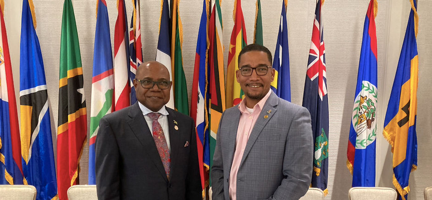 Image: The Hon. Edmund Bartlett, Minister of Tourism, Jamaica and newly elected CTO chairman, Cayman Islands Minister of Tourism, the HonourableKenneth Bryan. (TravelPulse Canada)