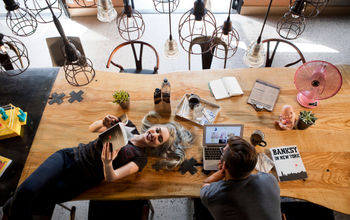 Moxy hotel's flexible food-beverage and lounge space.