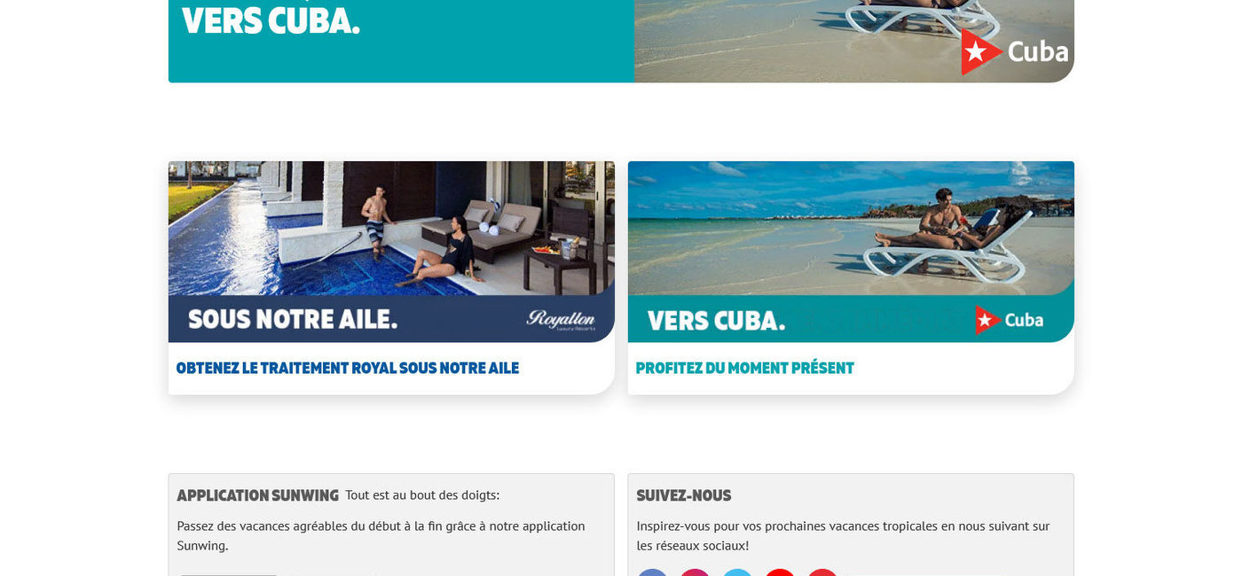 Image: Sunwing's new agent portal. (Portail Sunwing amélioré)