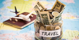 Travel savings, budget, money.