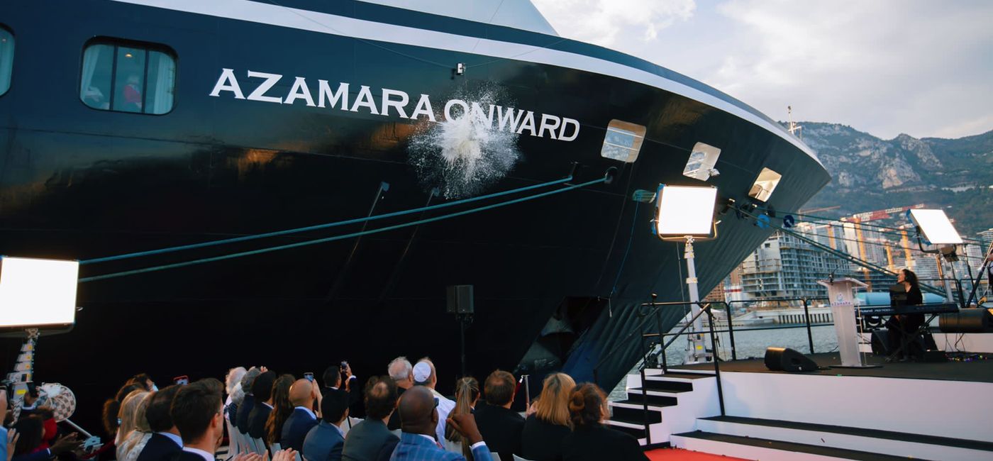 Image: Azamara Onward was christened in Monte Carlo on May 2, 2022. (Photo courtesy of Azamara)