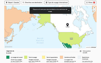 Carte interactive de réouverture des voyages