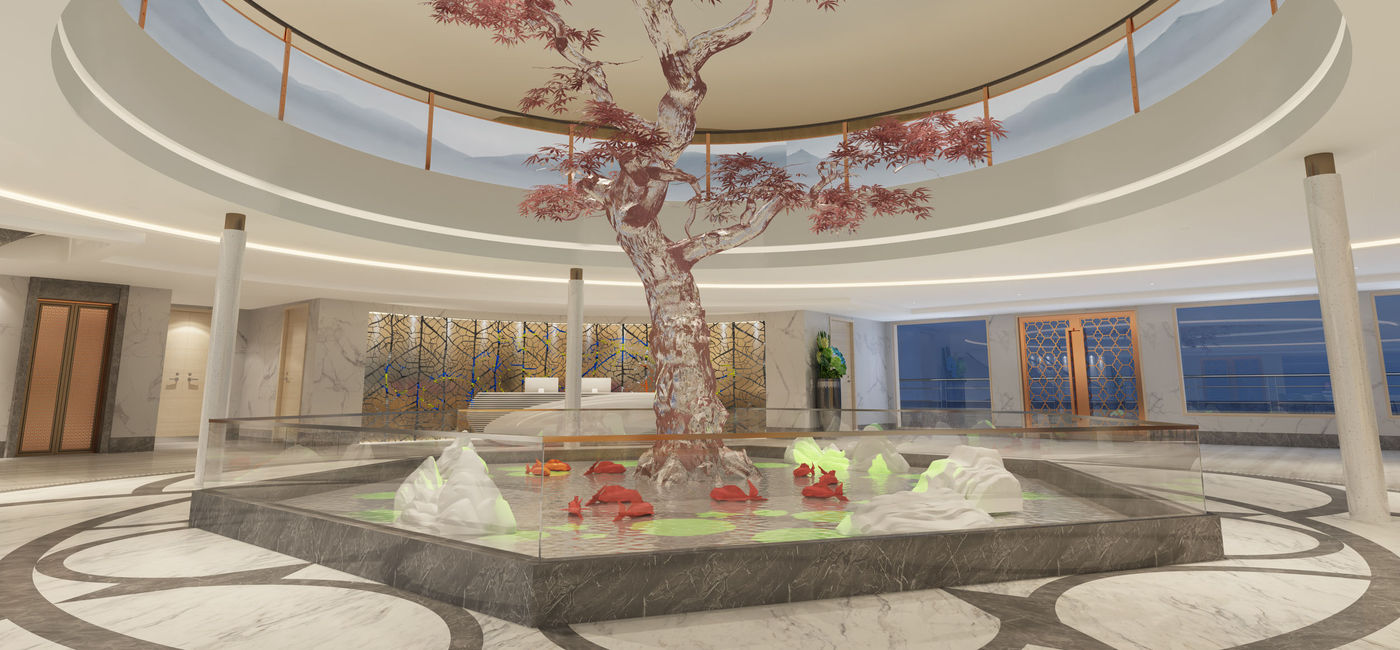 Image: PHOTO: Rendering of the Lobby area aboard the Victoria Sabrina. (photo via Victoria Cruise Lines)