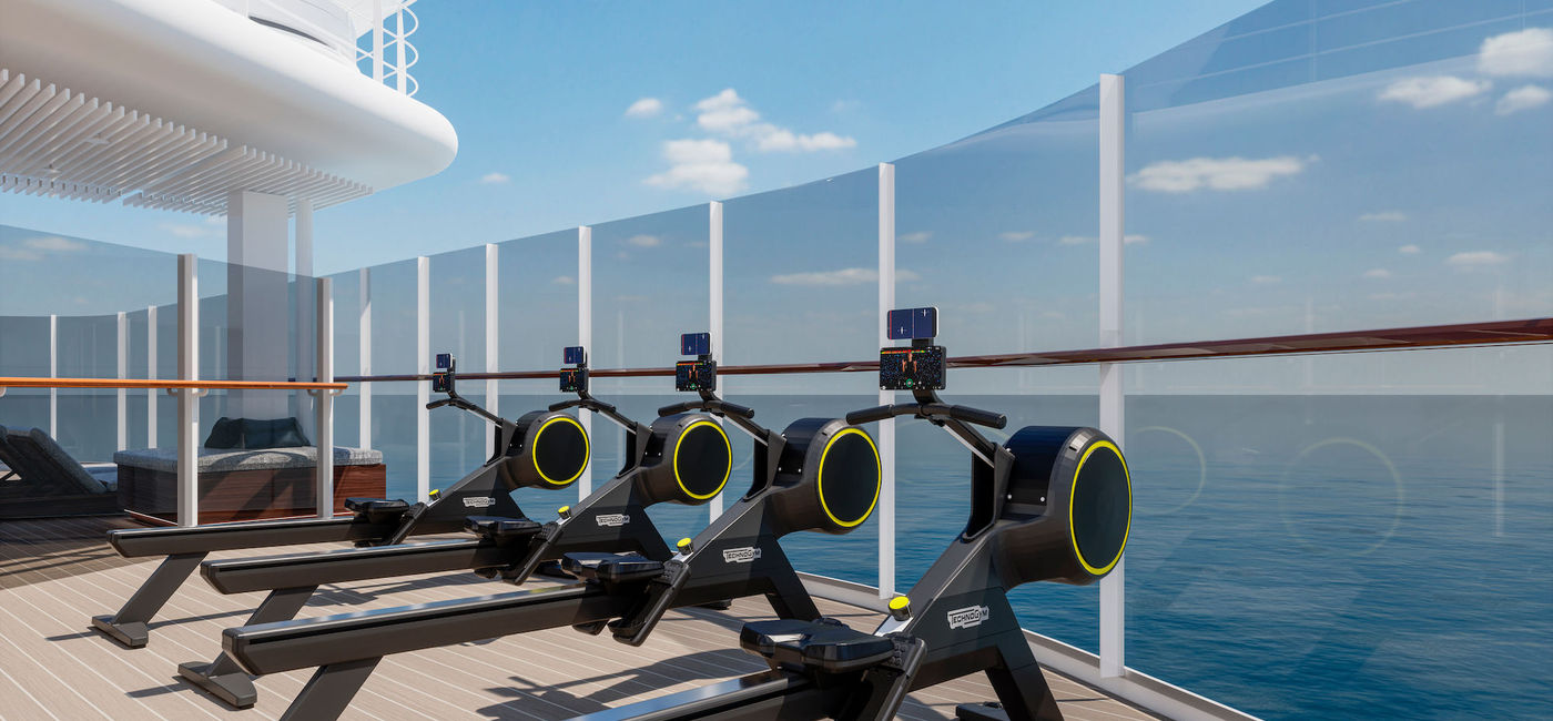 Image: Explora Journeys' Ocean Wellness concept includes open-air fitness. (photo courtesy of Explora Journeys)