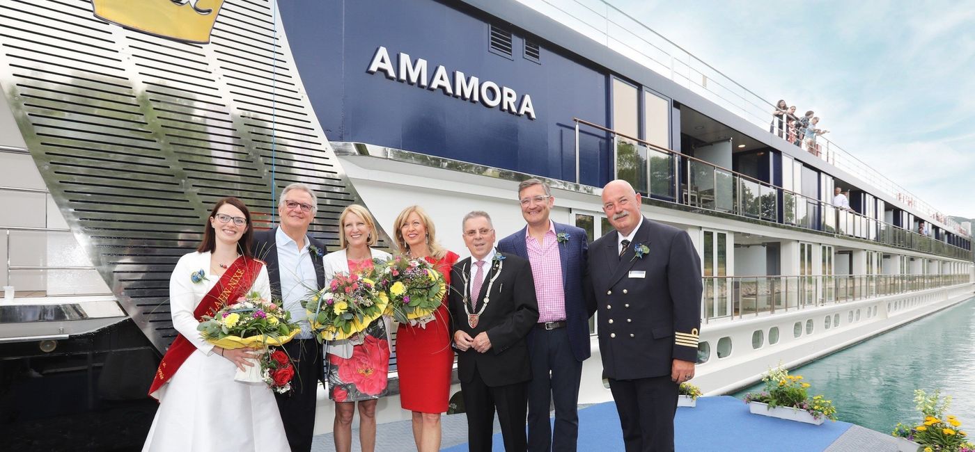 Image: PHOTO: The Christening event for AmaMora. (Photo courtesy of AmaWaterways)