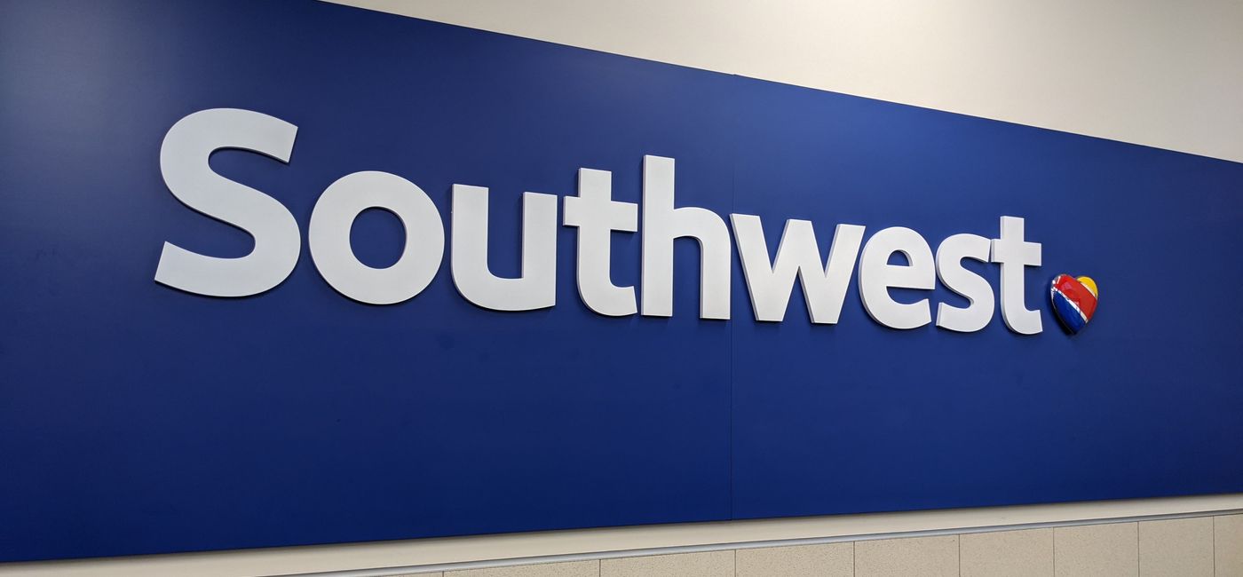 Image: Southwest signage at an airport (Photo via Eric Bowman)