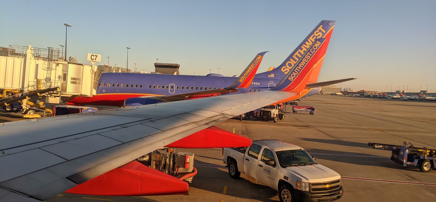 Image: Southwest planes at the Atlanta airport. (Photo via Lauren Bowman)