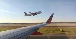 Delta plane taking off, Atlanta airport