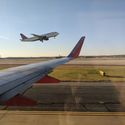 Delta plane taking off, Atlanta airport