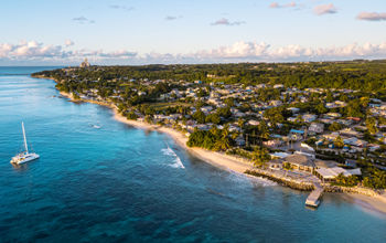 An aerial view of Barbados