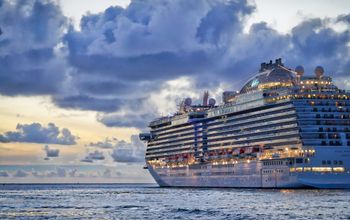 Cruise ship on the open sea 