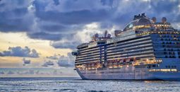 Cruise ship on the open sea 
