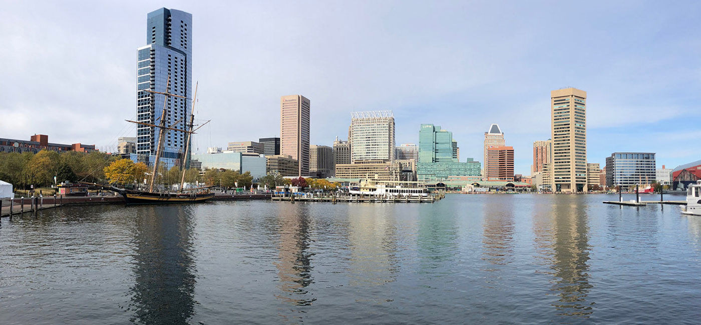 Image: PHOTO: Baltimore's picturesque waterfront, as seen from the Inner Harbor. (Photo by Paul Heney) (Photo by Paul Heney.)