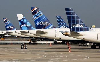 JetBlue Airbus A320 tailfins.