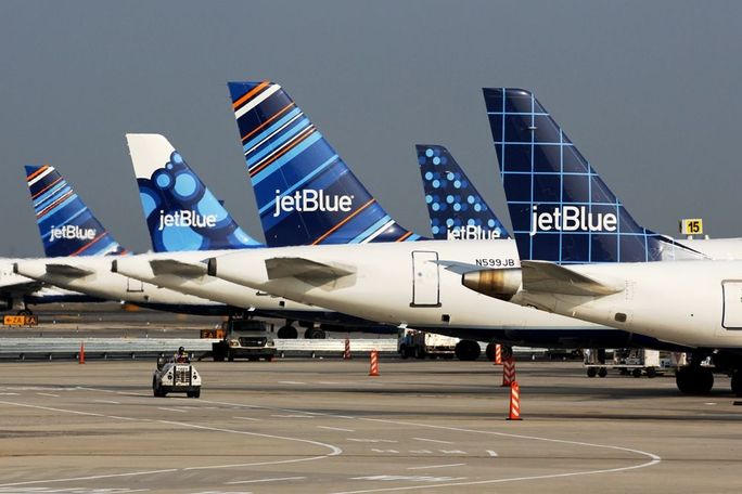 JetBlue Airbus A320 tailfins. JetBlue Airbus A320 tailfins.