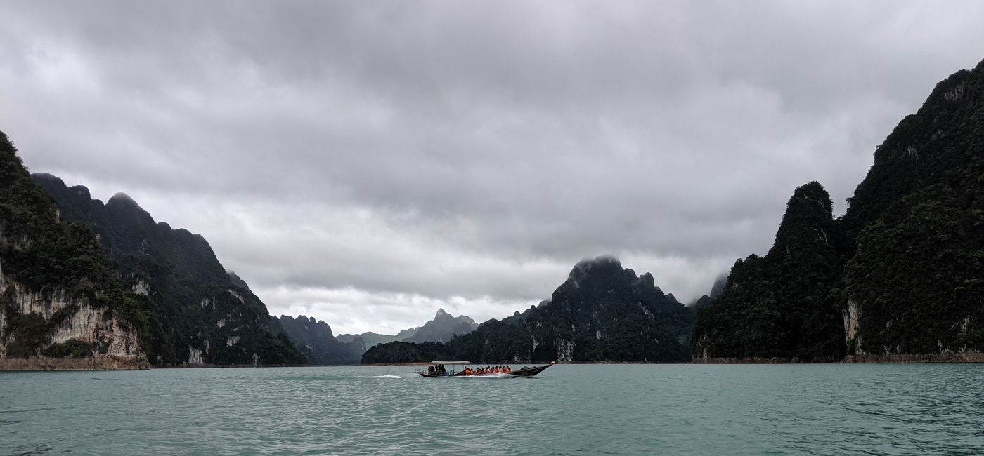 Image: A long boat on Cheow Lan Lake. (photo via Alex Temblador)