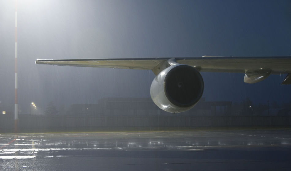 plane, rain, storm