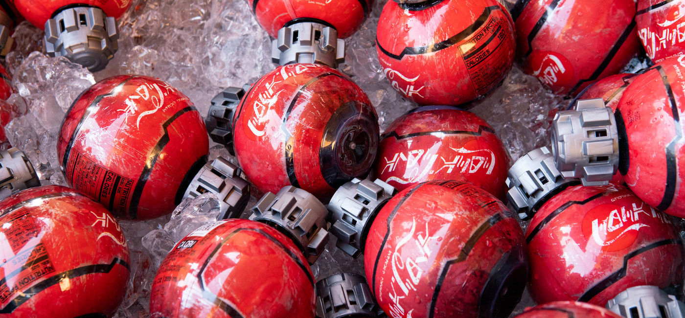 Image: PHOTO: 'Thermal Detonator' Coca-Cola Bottles at Star Wars: Galaxy's Edge. (photo via Flickr/Anthony Quintano)
