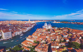 Aerial view of Venice, Italy.