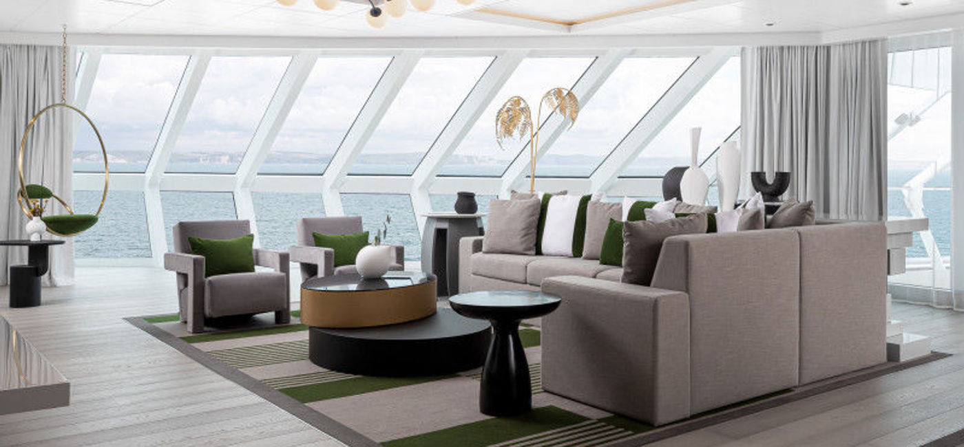 Image: Celebrity Beyond Iconic Suite designed by Kelly Hoppen. (photo via Celebrity Cruises Media)