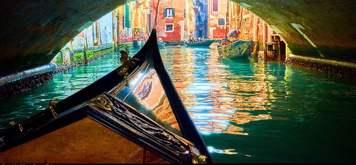 Image:  PHOTO: A Venice canal seen from a gondola. (photo via Flickr/ (Flickr/Moyan Brenn)