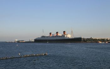 Queen Mary, moored in Long Beach, California.
