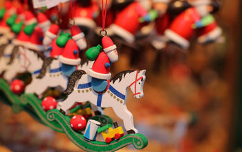 Wooden toys for sale at a Christmas market