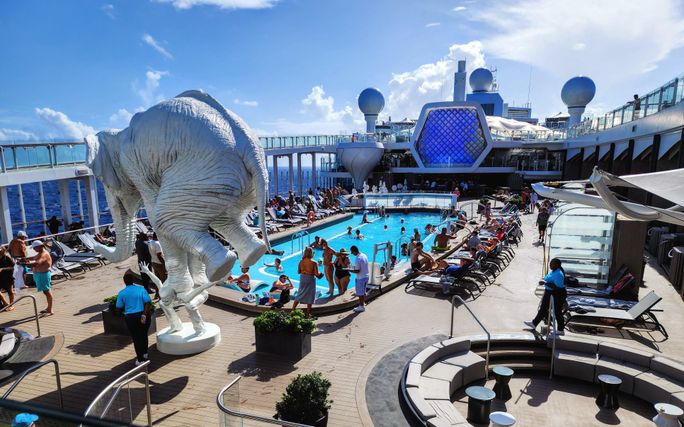 The Main Pool Deck aboard Celebrity Beyond. Main pool, swimming pool, deck, Celebrity Beyond, Celebrity Cruises