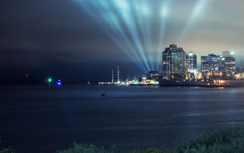 A light show on the Halifax waterfront