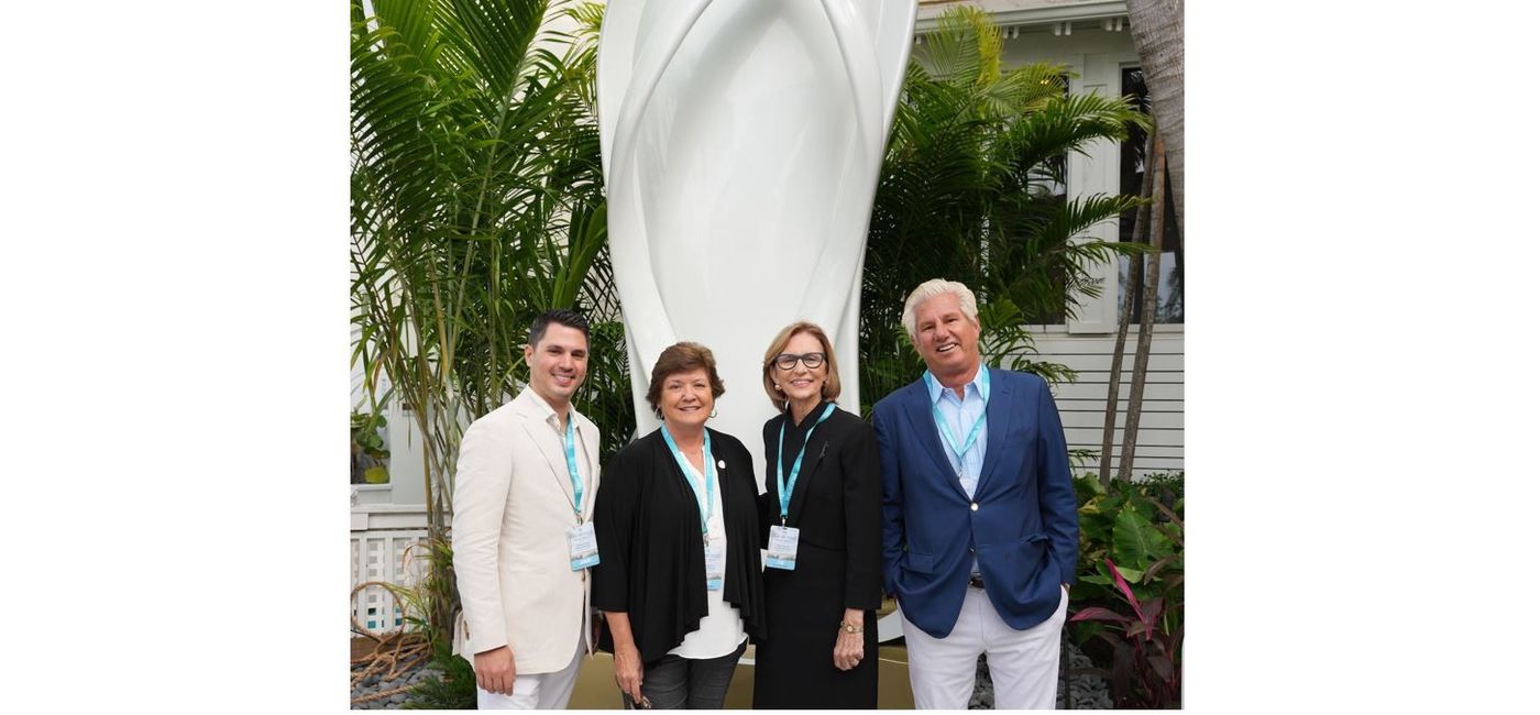 Image: From left to right, Jeremy DaSilva, general manager, Margaritaville Beach House Key West; Patti McLauchlin, Key West city manager; Teri Johnston, Key West mayor, John Cohlan, CEO, Margaritaville Holdings. (photo via Margaritaville)
