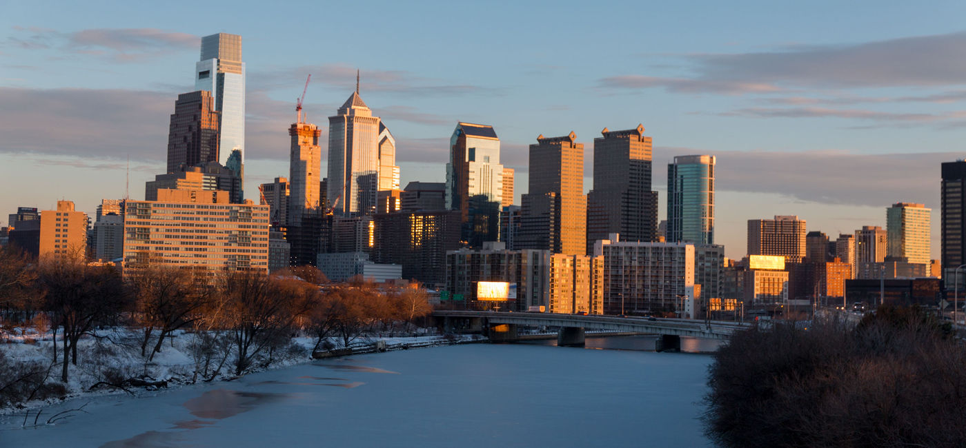 Image: Philadelphia Skyline in winter. (photo via emiliomarin66 / iStock / Getty Images Plus)