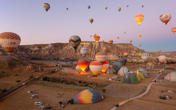 Hot air balloons over Cappadocia, Turkey
