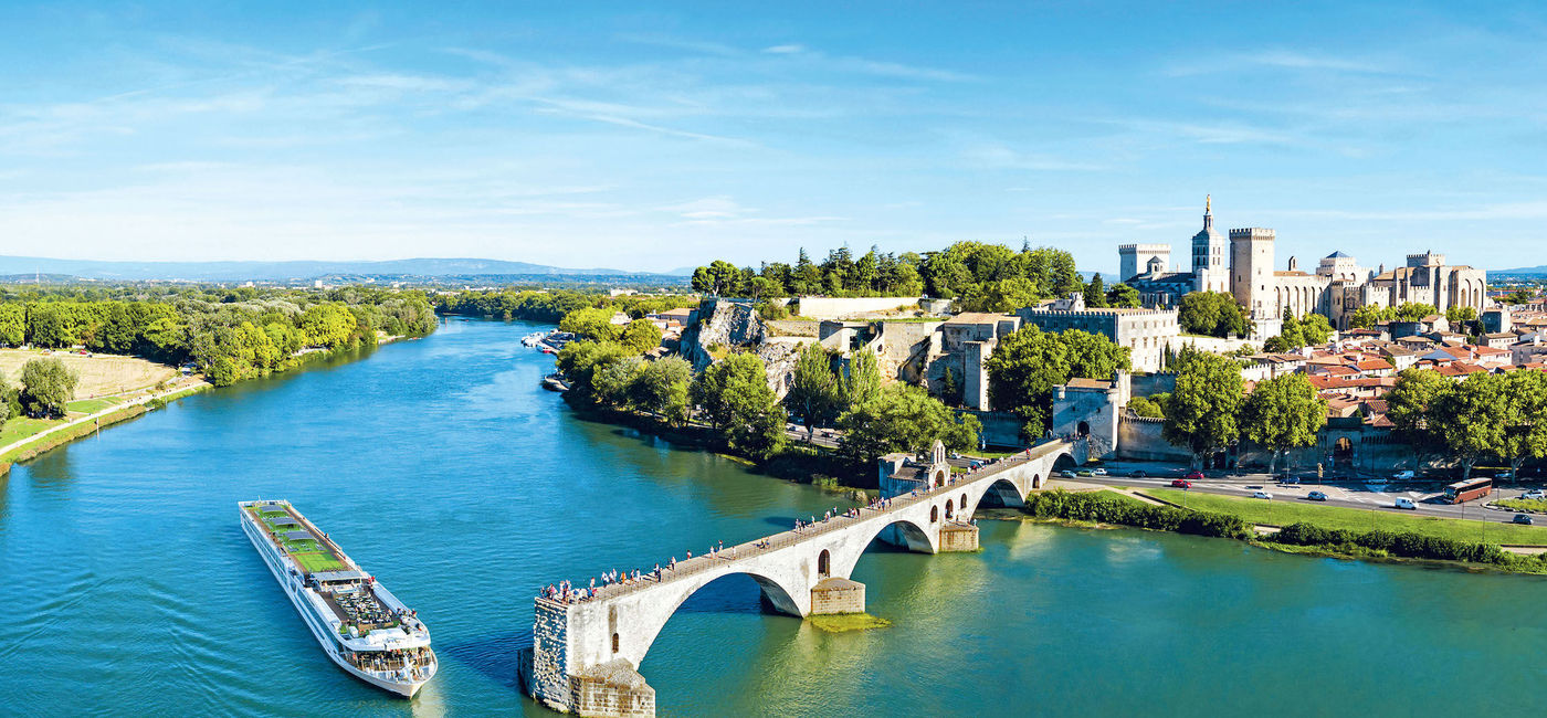 Image: Scenic Sapphire in Avignon, France. (Photo via Scenic Luxury Cruises & Tours)
