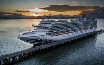 Ship at Puntarenas port city in Costa Rica