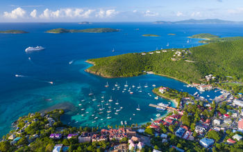 Aerial View of Cruz Bay, St. John in US Virgin Islands
