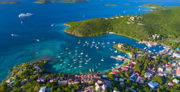 Aerial View of Cruz Bay, St. John in US Virgin Islands