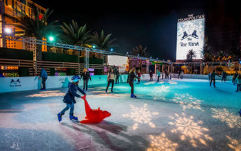 The Ice Rink, The Cosmopolitan, Las Vegas, The Boulevard Pool, rooftop, holidays, skating, rink