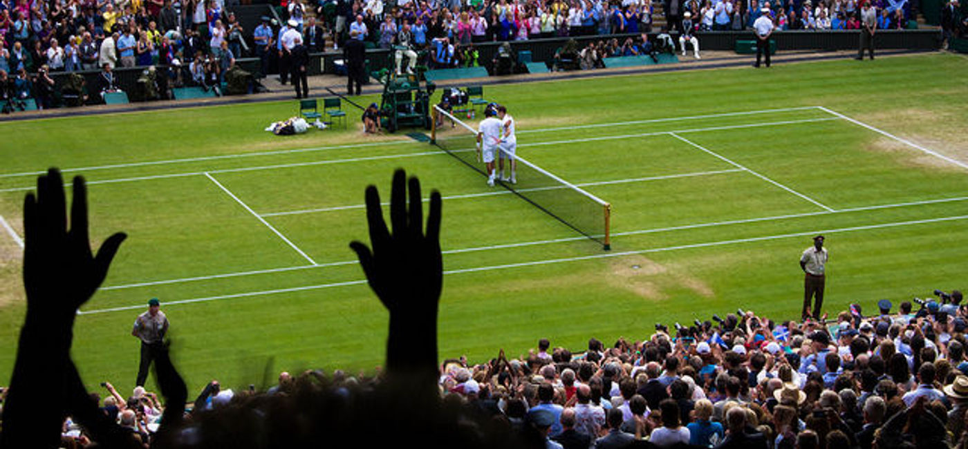 Image: PHOTO: A quarter-final match ends at the famed Wimbledon tennis tournament. (photo via Flickr/Scott) 